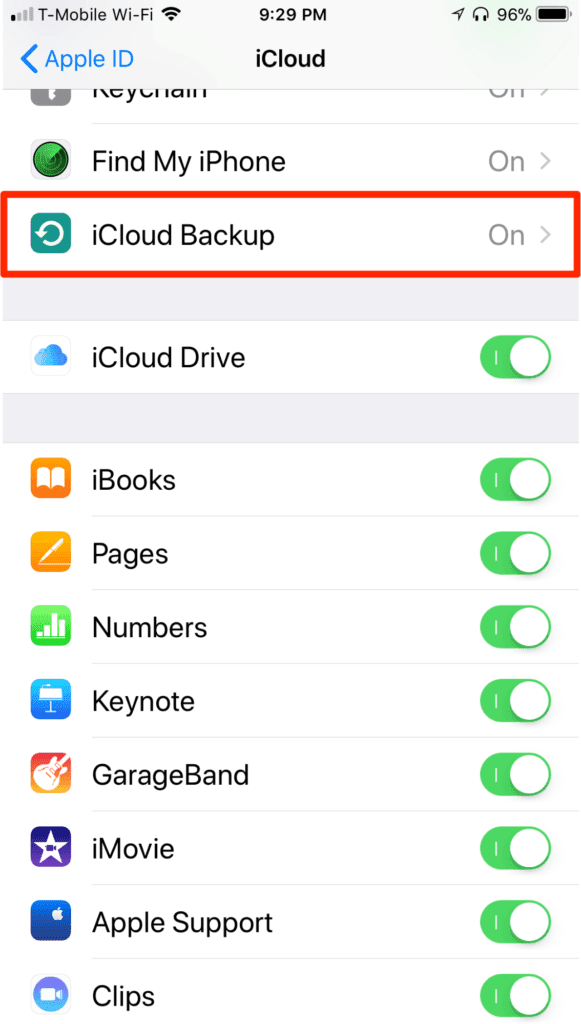 iPhone iOS 11 iCloud Backup